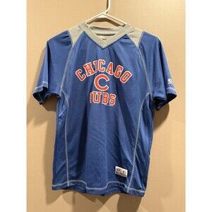 True Fan Women’s Blue Chicago Cubs Jersey Tee Size Medium MLB Baseball